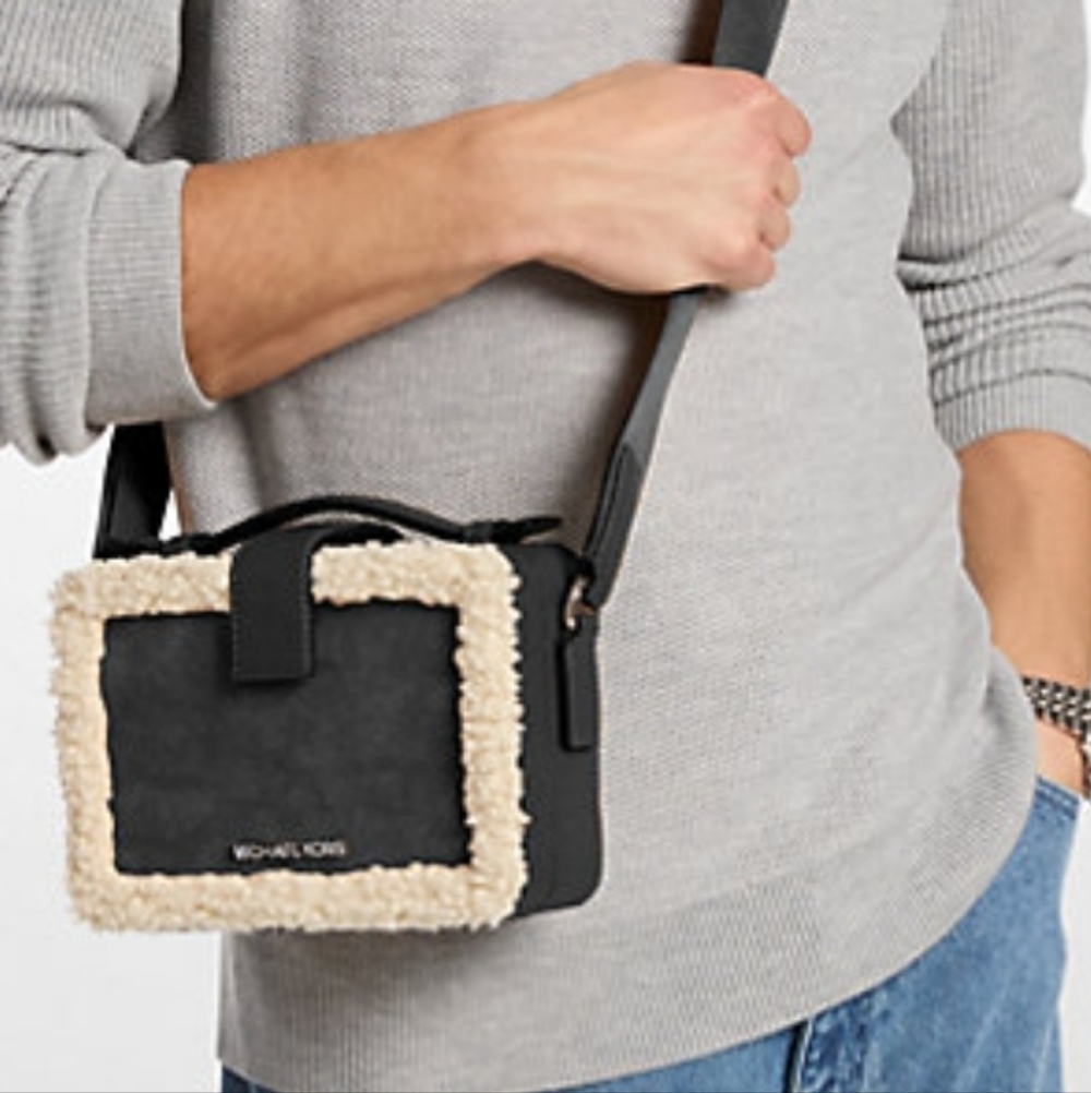 Michael Kors Cooper Suede and Sherpa Crossbody Bag/ BNWT/Sealed/ UNISEX - Picture 3 of 4